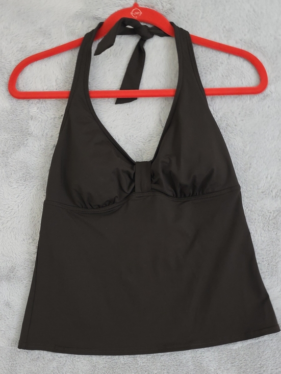 Lands' End Other - Lands' End Black Halter Tankini Swim Top Size 10 Shelf Bra Tummy Control